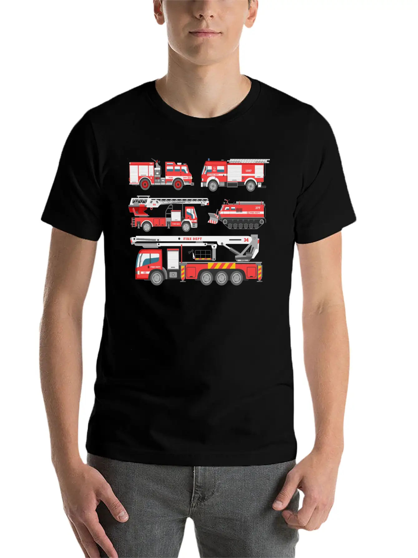 Cool Rescue Fire Trucks Boys Girls Firefighter Unisex Casual T-Shirt – Clean Design For Daily Comfort