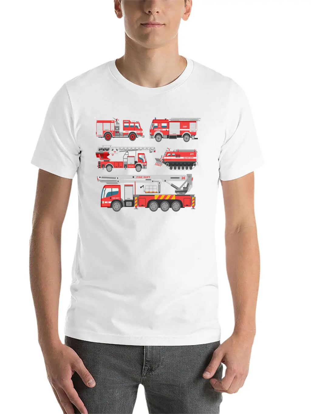 Cool Rescue Fire Trucks Boys Girls Firefighter Unisex Casual T-Shirt – Clean Design For Daily Comfort
