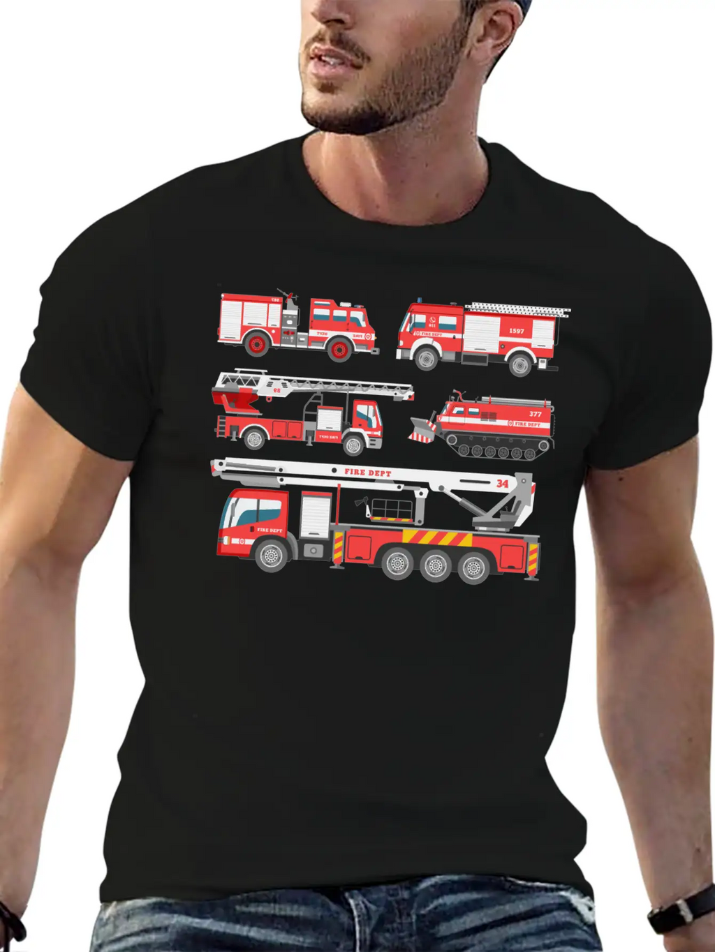 Cool Rescue Fire Trucks Boys Girls Firefighter Unisex Casual T-Shirt – Clean Design For Daily Comfort