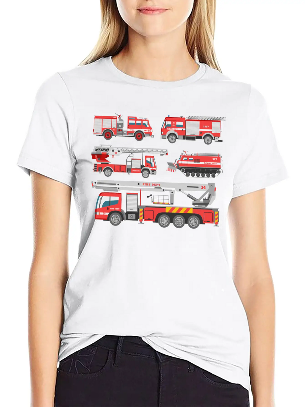 Cool Rescue Fire Trucks Boys Girls Firefighter Unisex Casual T-Shirt – Clean Design For Daily Comfort