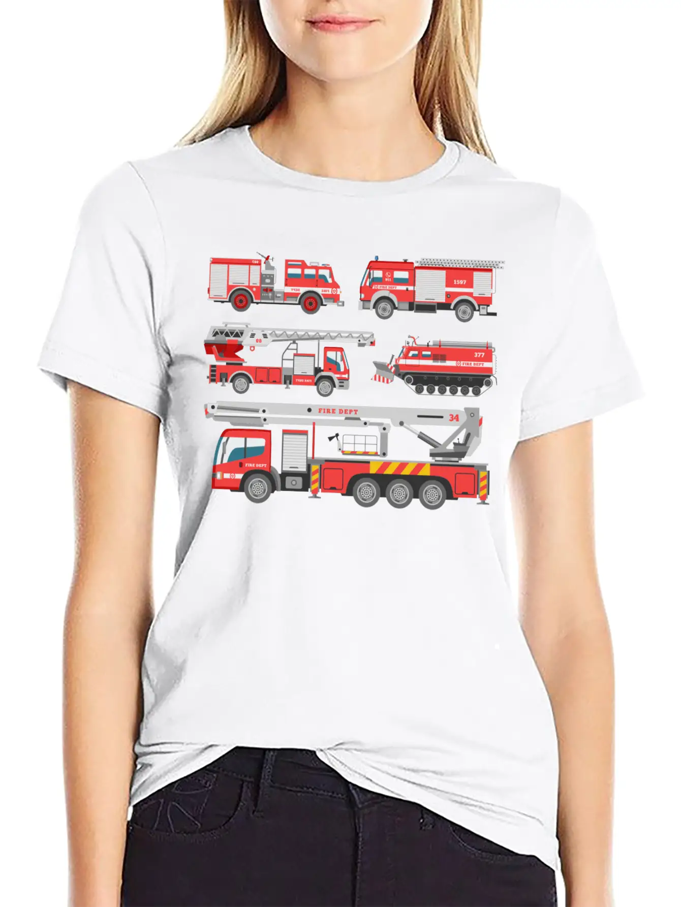 Cool Rescue Fire Trucks Boys Girls Firefighter Unisex Casual T-Shirt – Clean Design For Daily Comfort