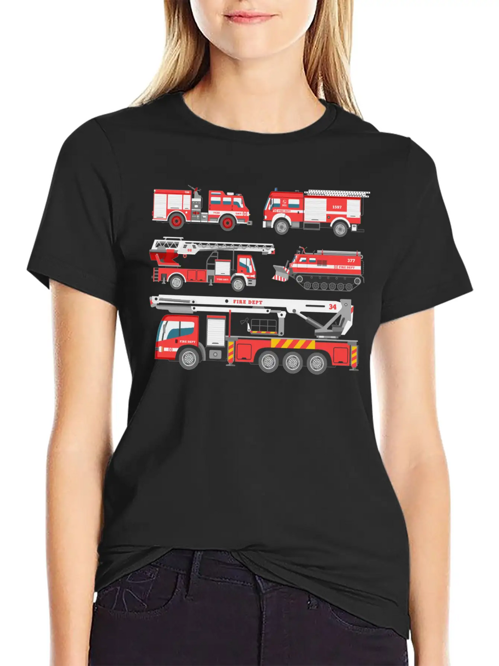 Cool Rescue Fire Trucks Boys Girls Firefighter Unisex Casual T-Shirt – Clean Design For Daily Comfort
