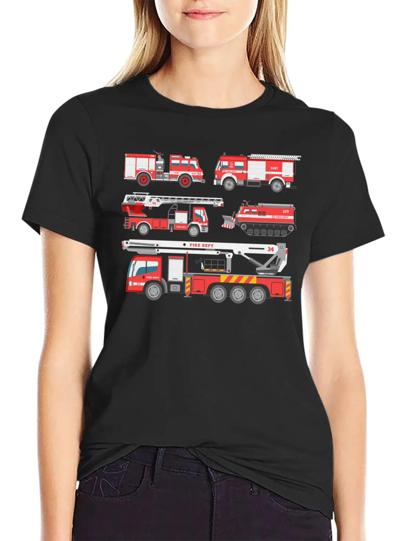 Cool Rescue Fire Trucks Boys Girls Firefighter Unisex Casual T-Shirt – Clean Design For Daily Comfort