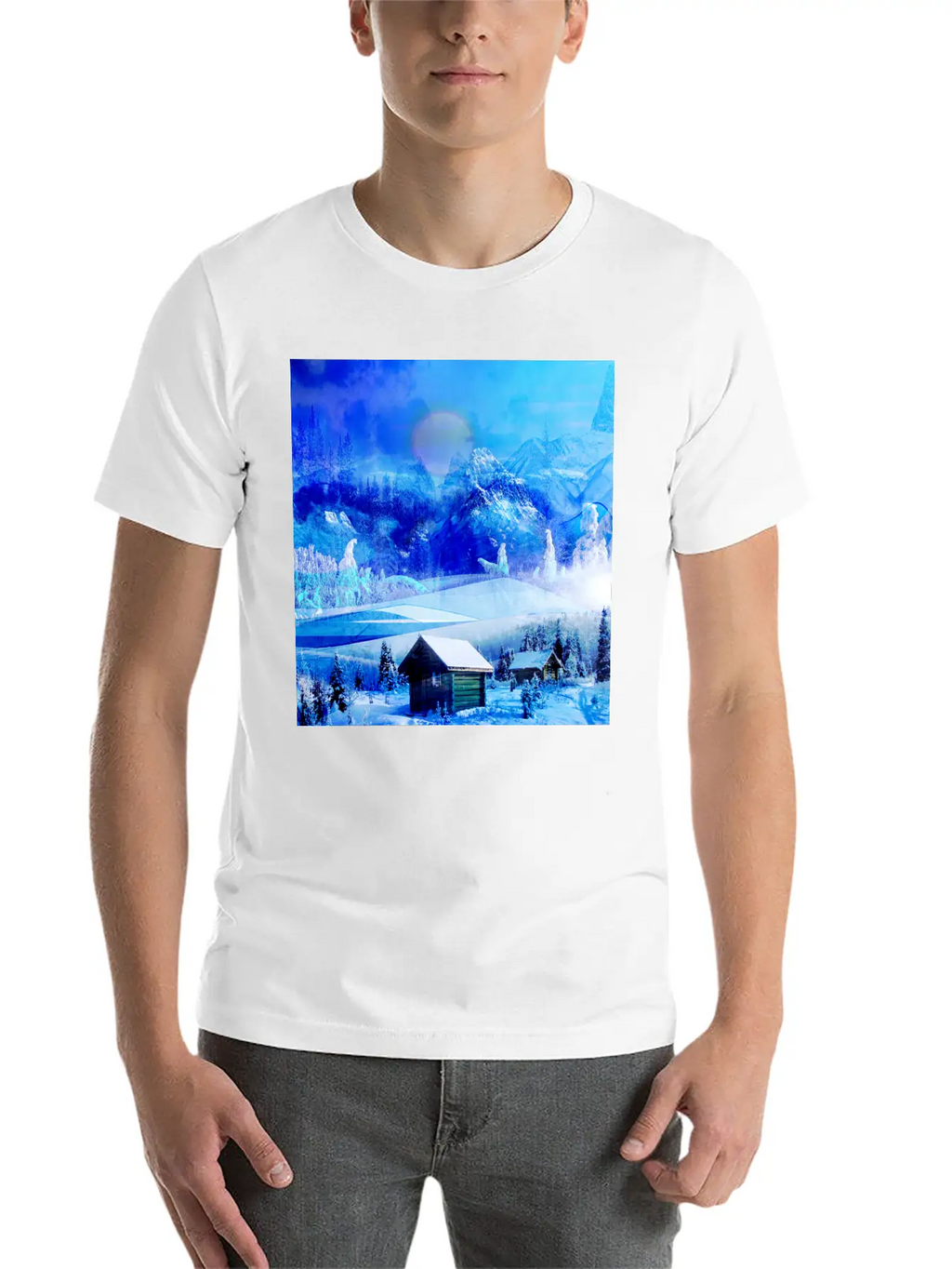 Cool Winter Landscape Christmas Landscape Relaxed Everyday Tee – Lightweight And Durable Cotton