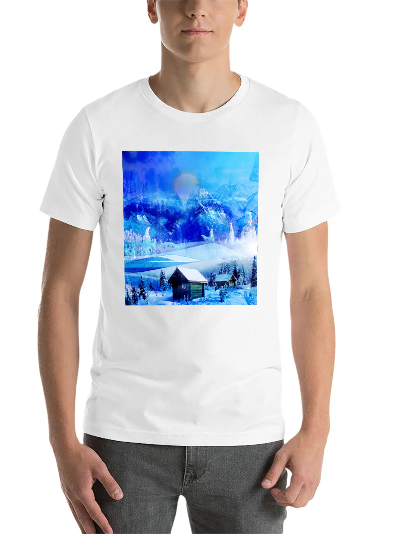 Cool Winter Landscape Christmas Landscape Relaxed Everyday Tee – Lightweight And Durable Cotton