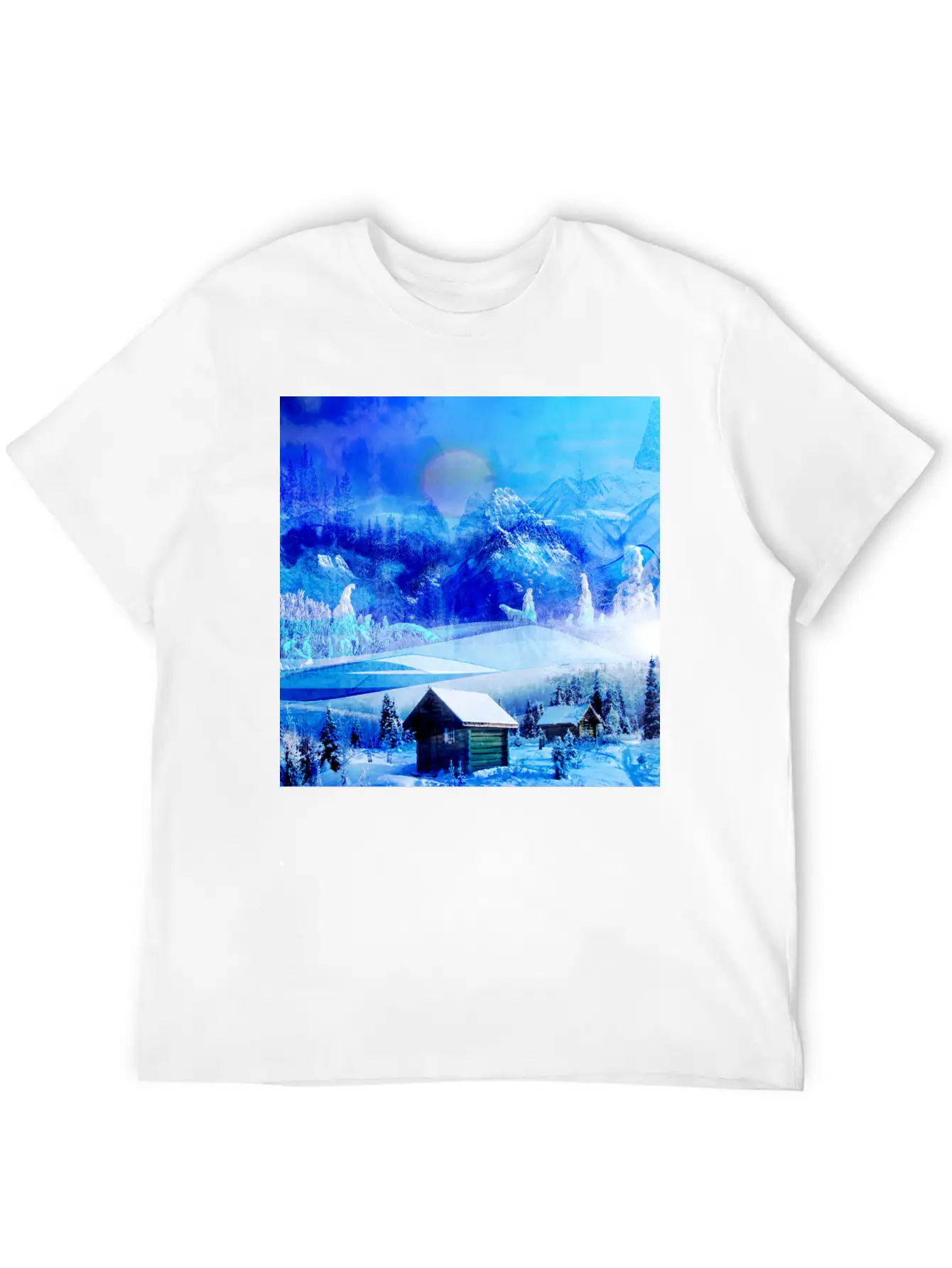 Cool Winter Landscape Christmas Landscape Relaxed Everyday Tee – Lightweight And Durable Cotton