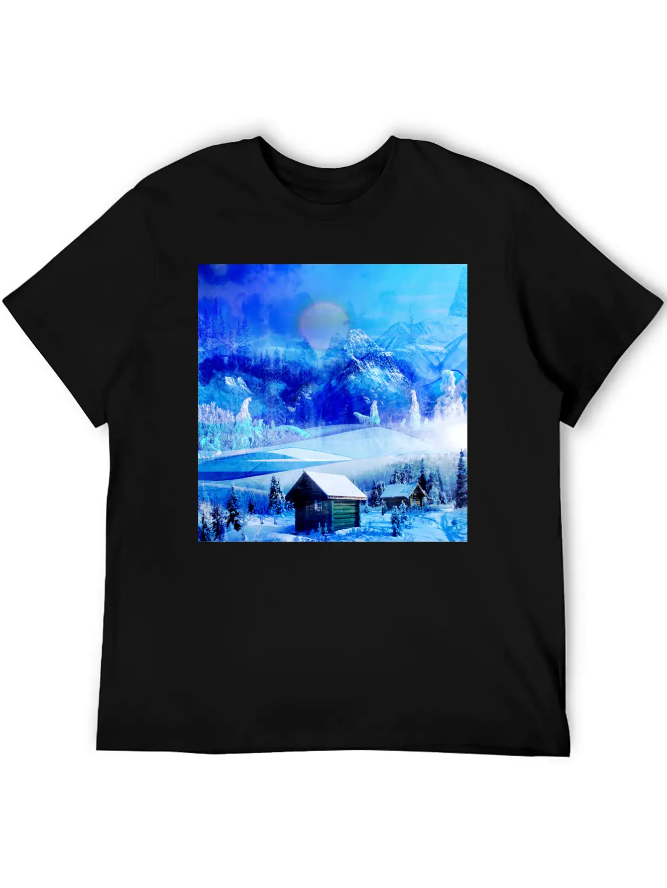 Cool Winter Landscape Christmas Landscape Relaxed Everyday Tee – Lightweight And Durable Cotton