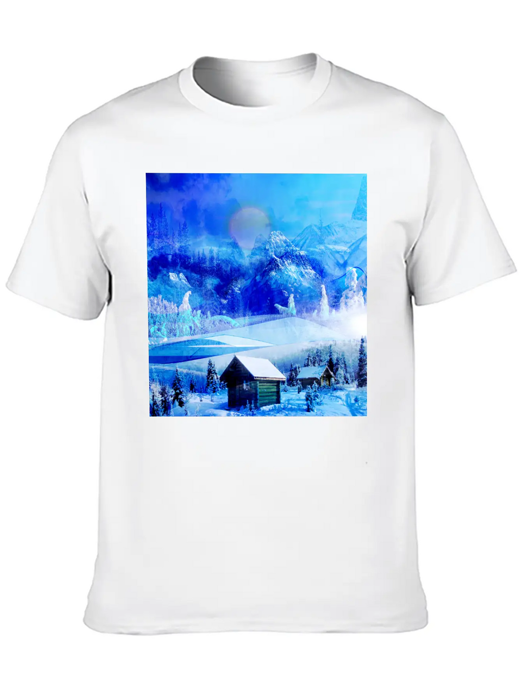 Cool Winter Landscape Christmas Landscape Relaxed Everyday Tee – Lightweight And Durable Cotton