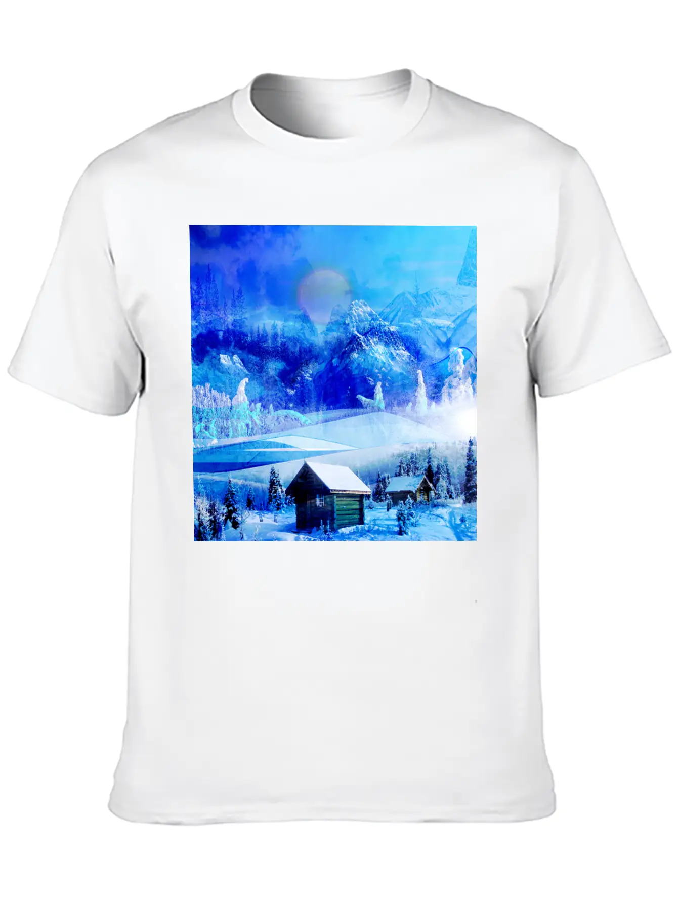 Cool Winter Landscape Christmas Landscape Relaxed Everyday Tee – Lightweight And Durable Cotton
