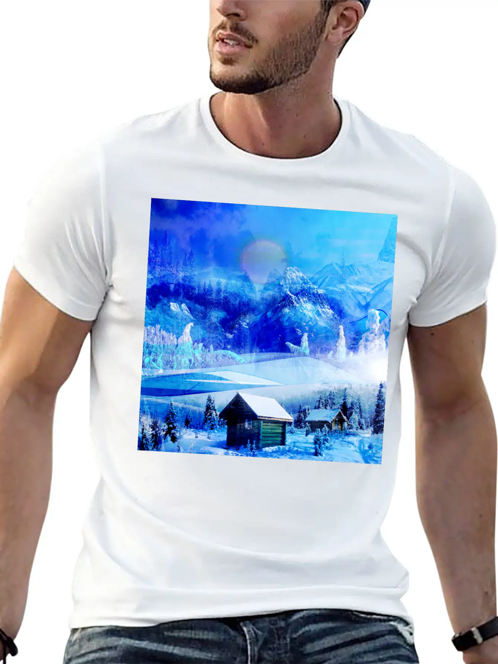 Cool Winter Landscape Christmas Landscape Relaxed Everyday Tee – Lightweight And Durable Cotton