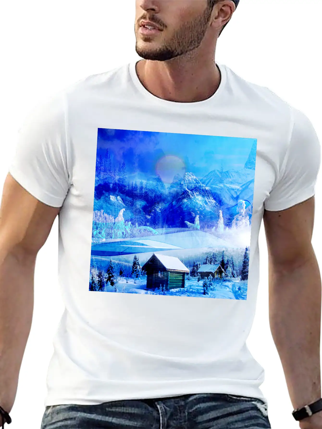 Cool Winter Landscape Christmas Landscape Relaxed Everyday Tee – Lightweight And Durable Cotton