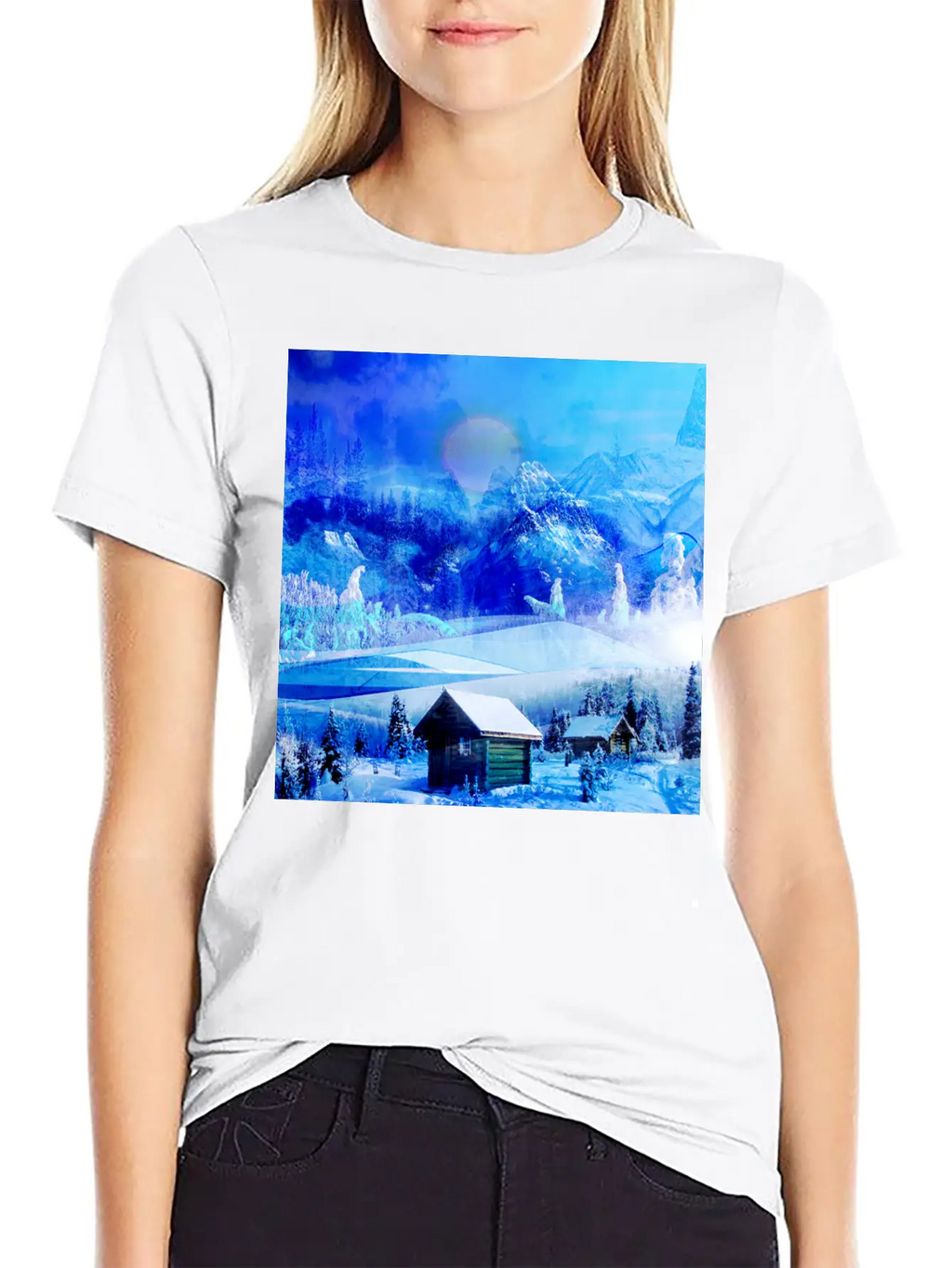 Cool Winter Landscape Christmas Landscape Relaxed Everyday Tee – Lightweight And Durable Cotton