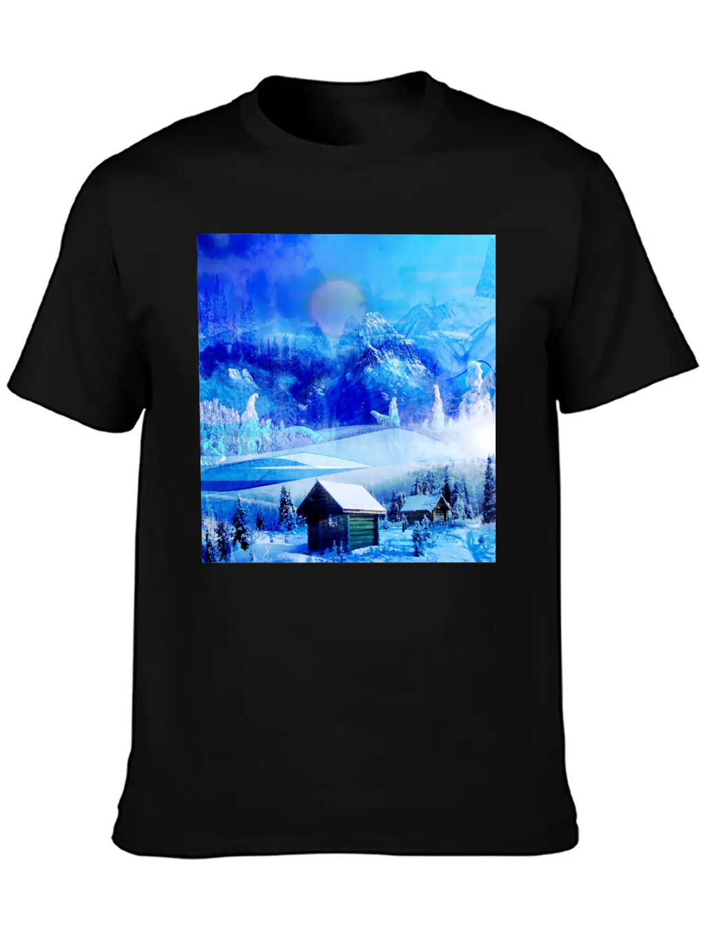 Cool Winter Landscape Christmas Landscape Relaxed Everyday Tee – Lightweight And Durable Cotton