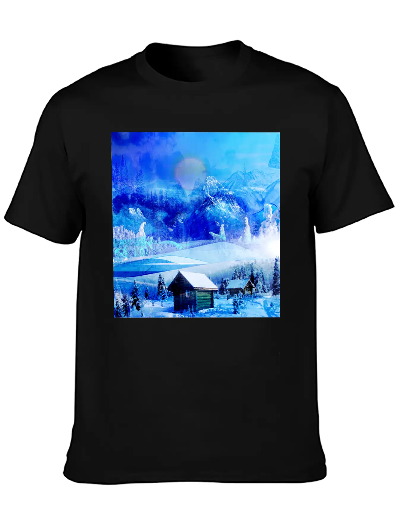 Cool Winter Landscape Christmas Landscape Relaxed Everyday Tee – Lightweight And Durable Cotton