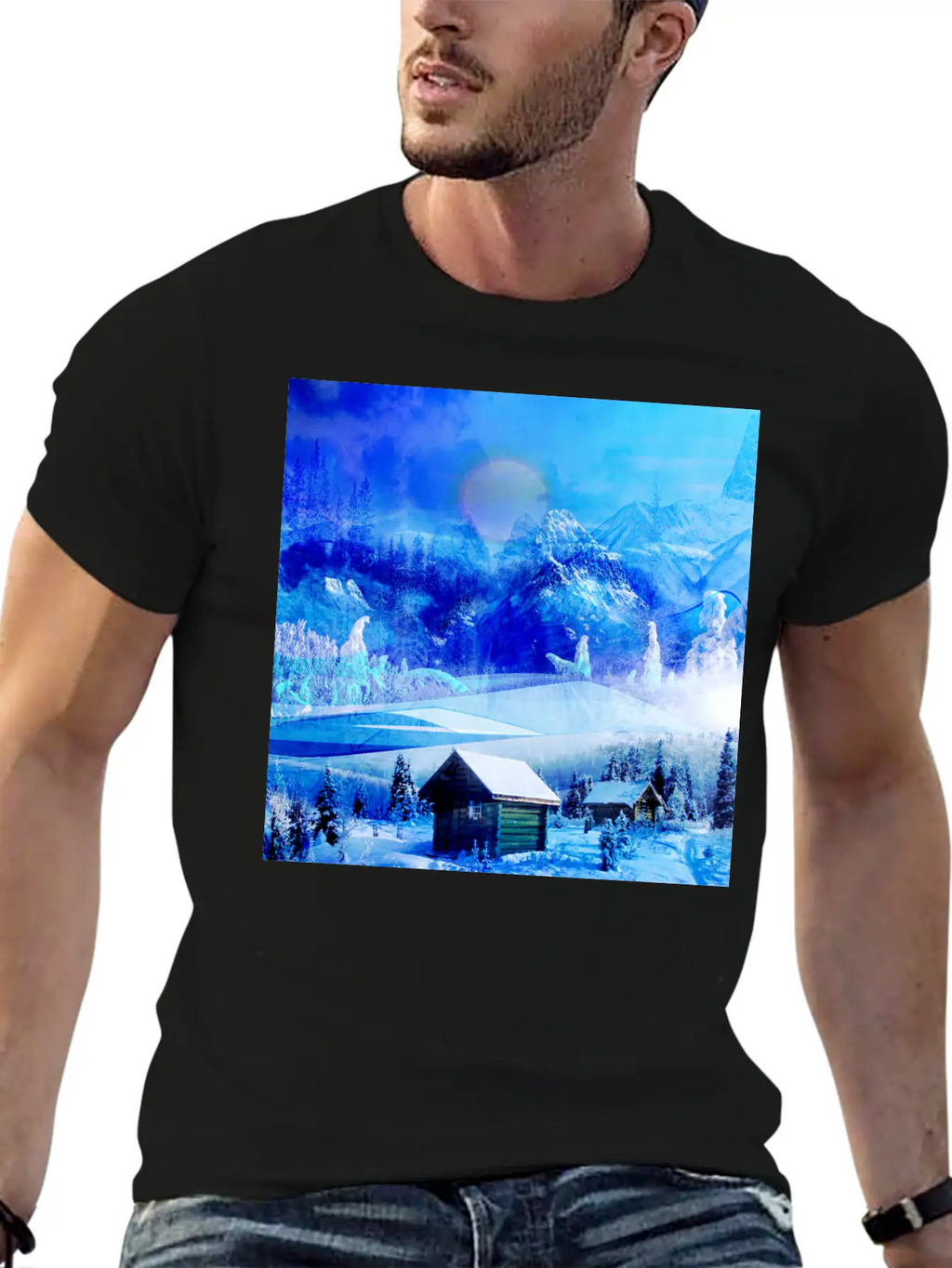 Cool Winter Landscape Christmas Landscape Relaxed Everyday Tee – Lightweight And Durable Cotton