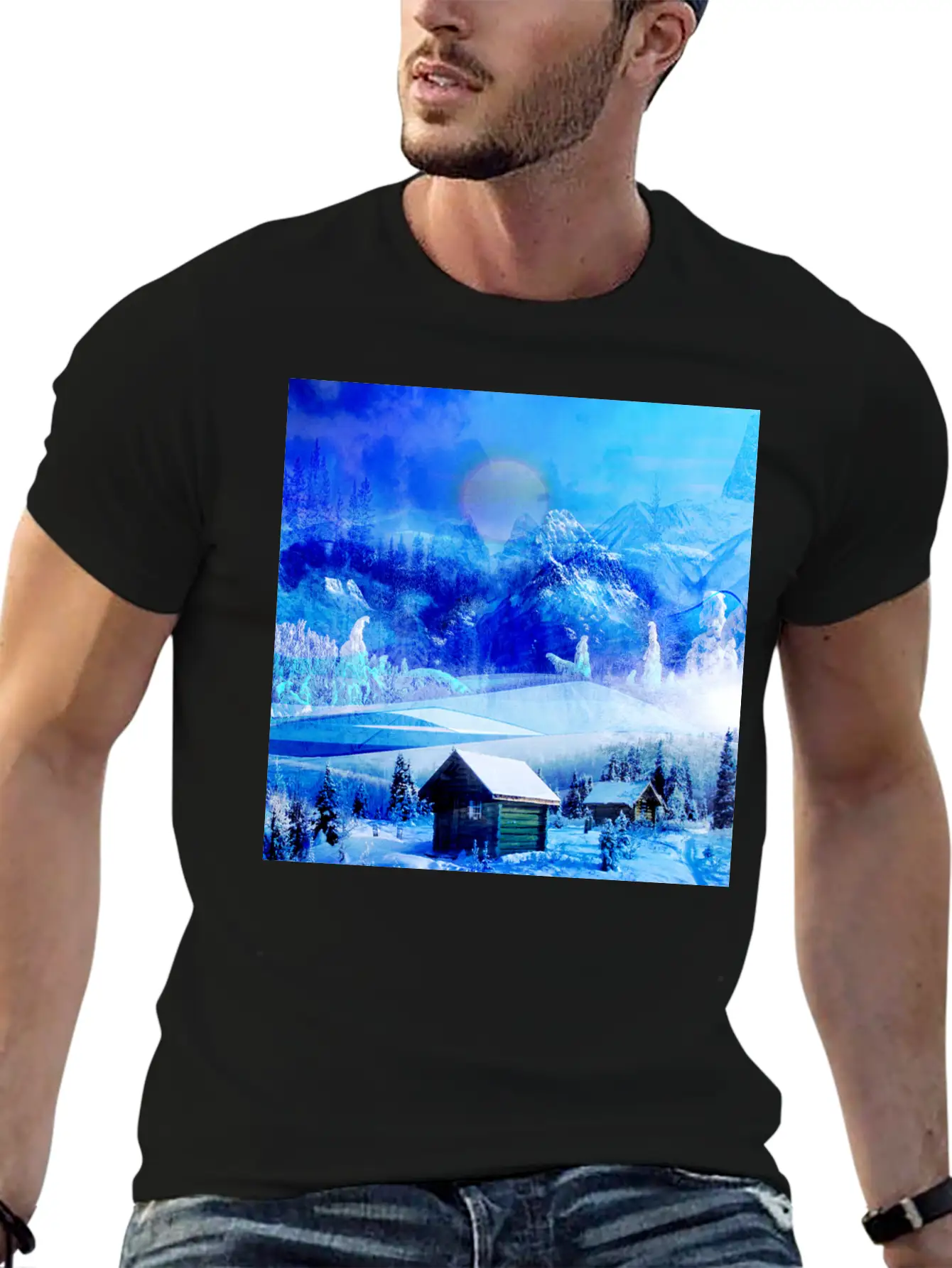 Cool Winter Landscape Christmas Landscape Relaxed Everyday Tee – Lightweight And Durable Cotton