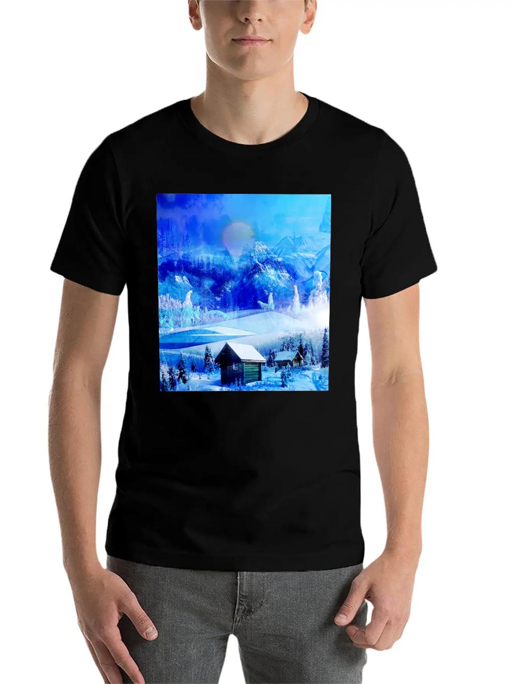Cool Winter Landscape Christmas Landscape Relaxed Everyday Tee – Lightweight And Durable Cotton