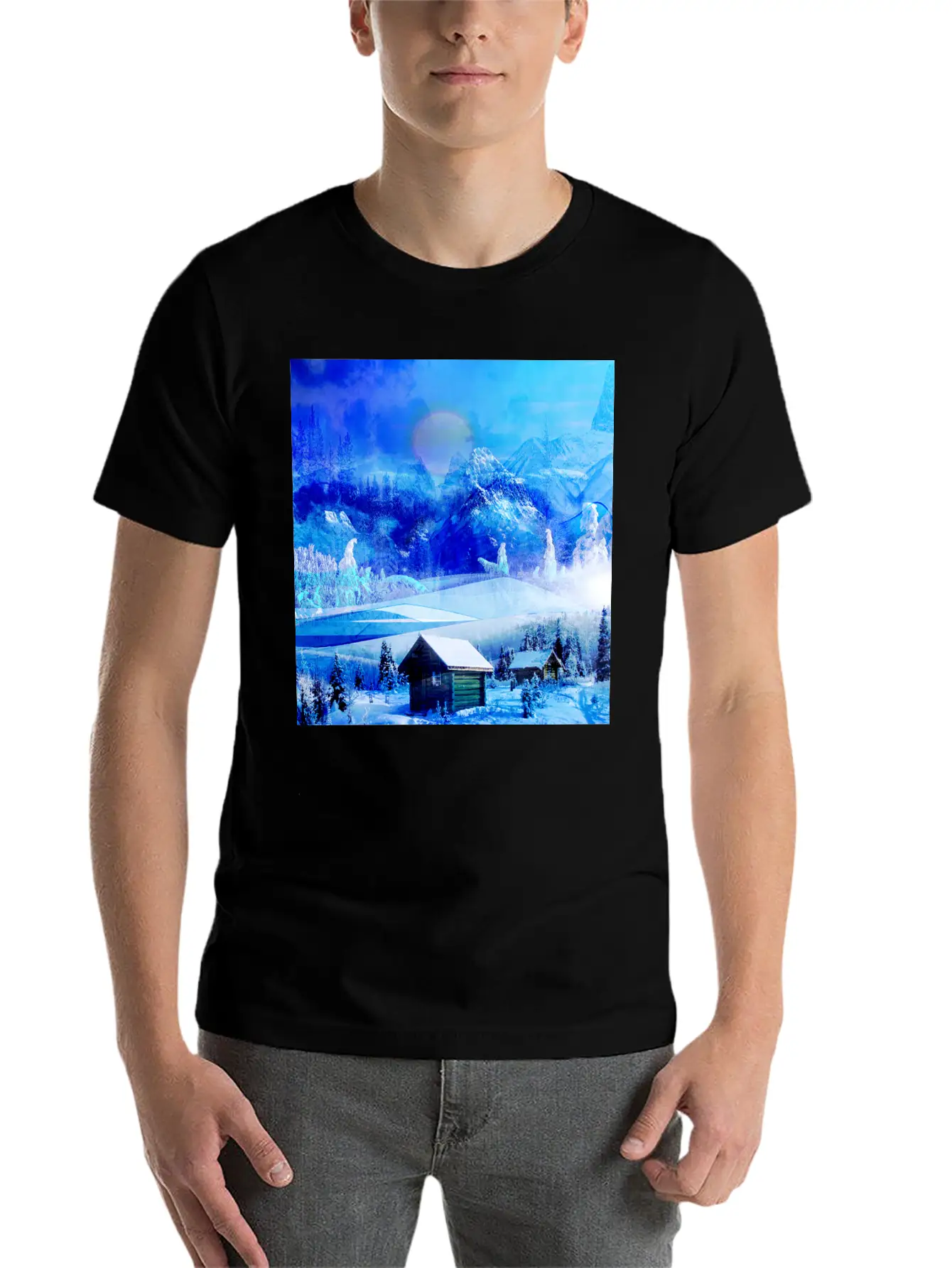 Cool Winter Landscape Christmas Landscape Relaxed Everyday Tee – Lightweight And Durable Cotton
