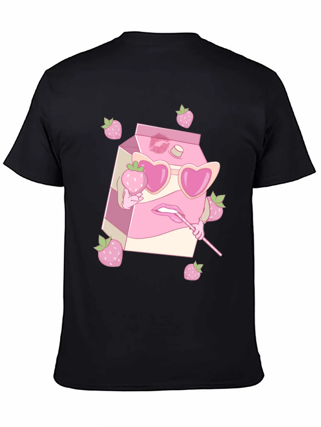 Coquette Aesthetic Pink Strawberry Milk Downtown Unisex Casual T-Shirt – Clean Design For Daily Comfort