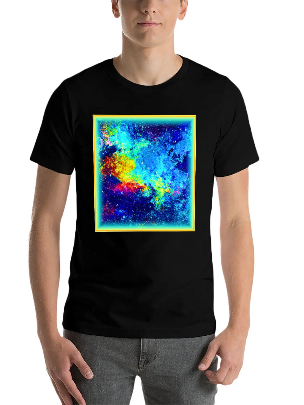 Cosmic Kaleidoscope: Colorful Universe Art Timeless Short Sleeve Tee – Comfy And Minimalist Design