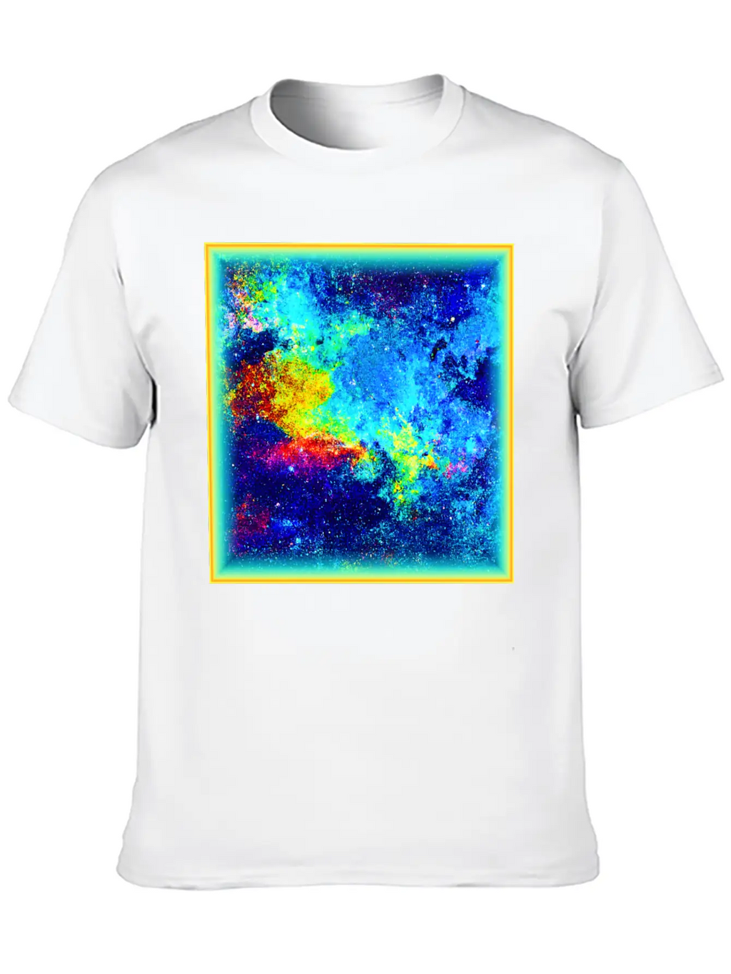 Cosmic Kaleidoscope: Colorful Universe Art Timeless Short Sleeve Tee – Comfy And Minimalist Design