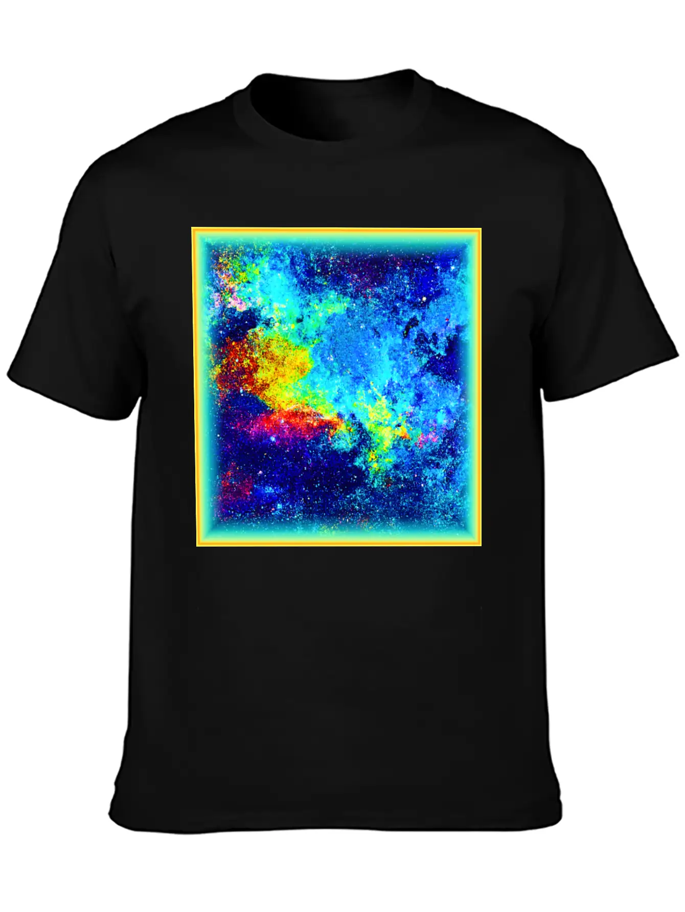 Cosmic Kaleidoscope: Colorful Universe Art Timeless Short Sleeve Tee – Comfy And Minimalist Design