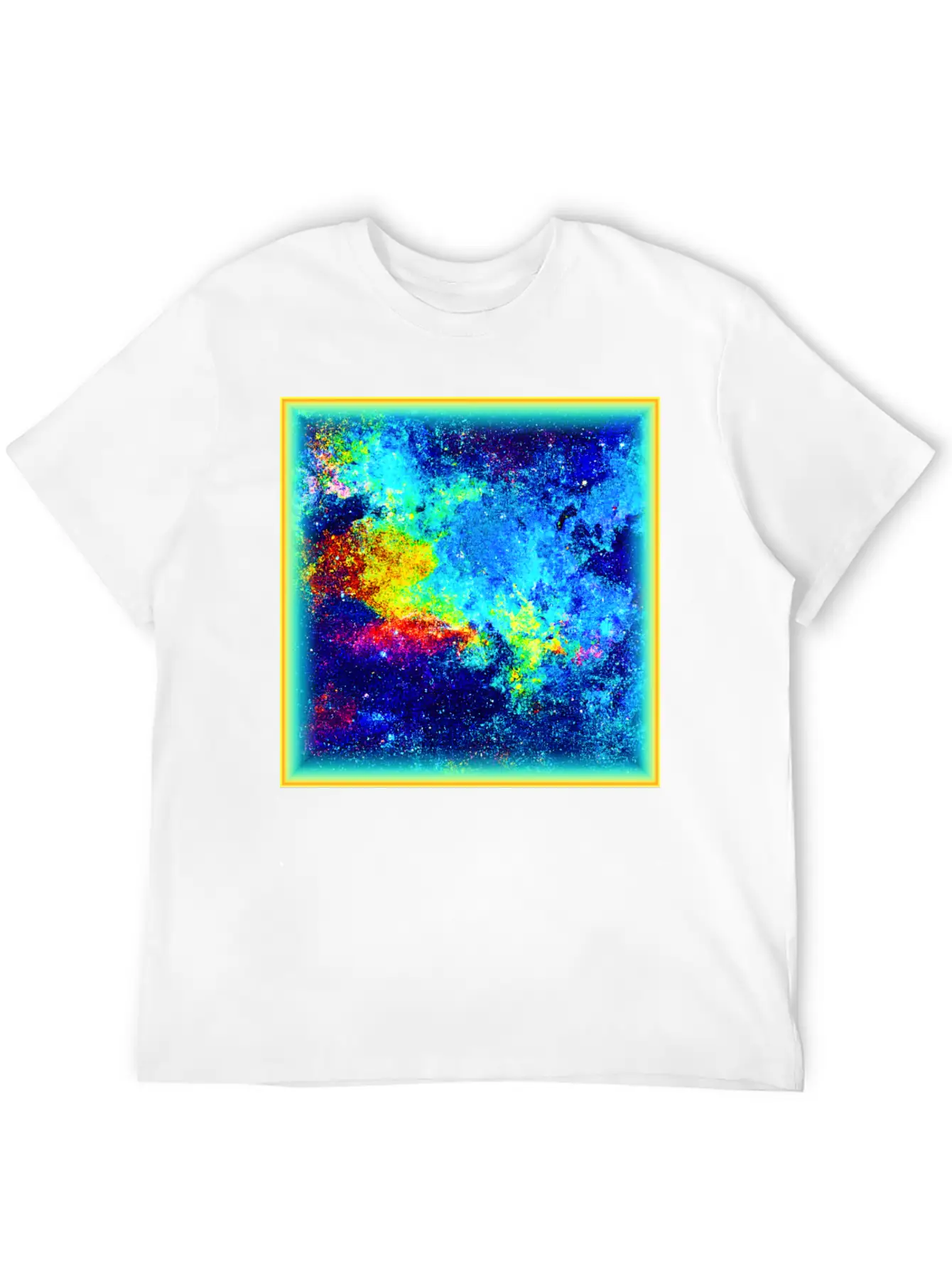 Cosmic Kaleidoscope: Colorful Universe Art Timeless Short Sleeve Tee – Comfy And Minimalist Design