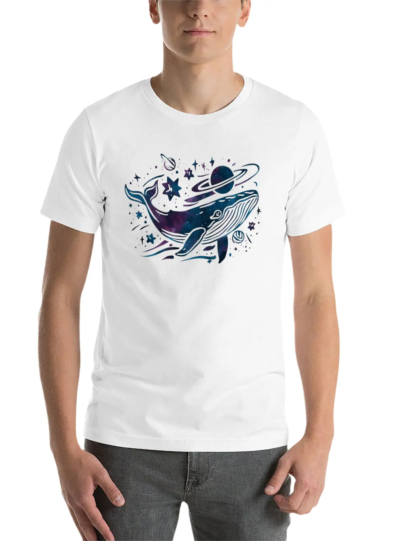Cosmic Whale Dream Breathable Graphic T-Shirt – Perfect For Casual Days