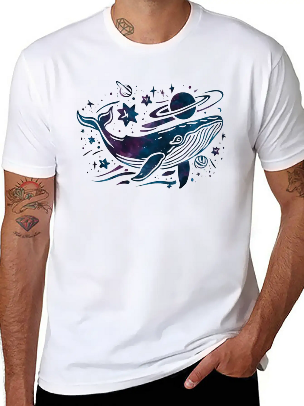 Cosmic Whale Dream Breathable Graphic T-Shirt – Perfect For Casual Days