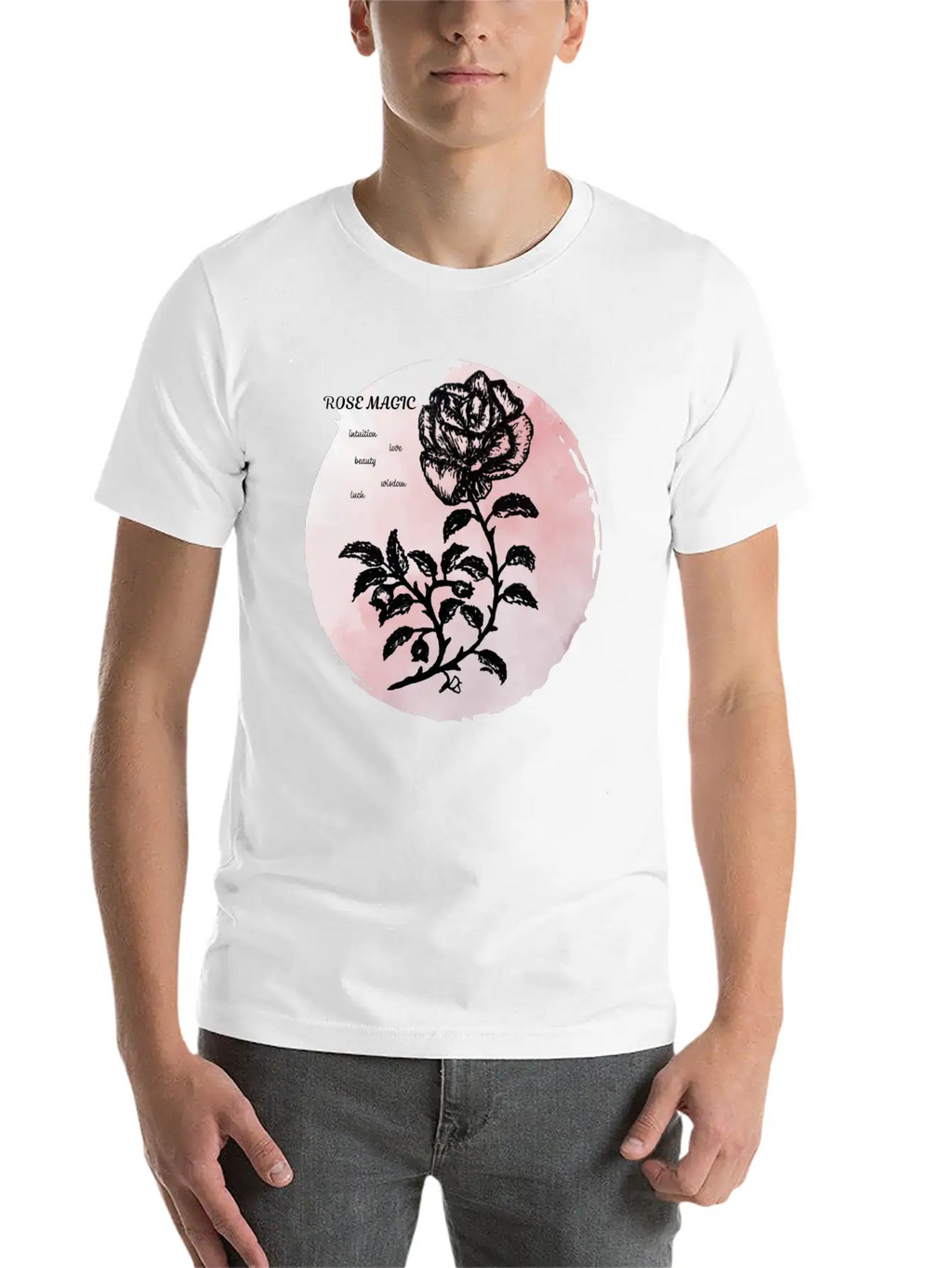 Cottage Rose Magic On Pink Unisex Casual T-Shirt – Clean Design For Daily Comfort