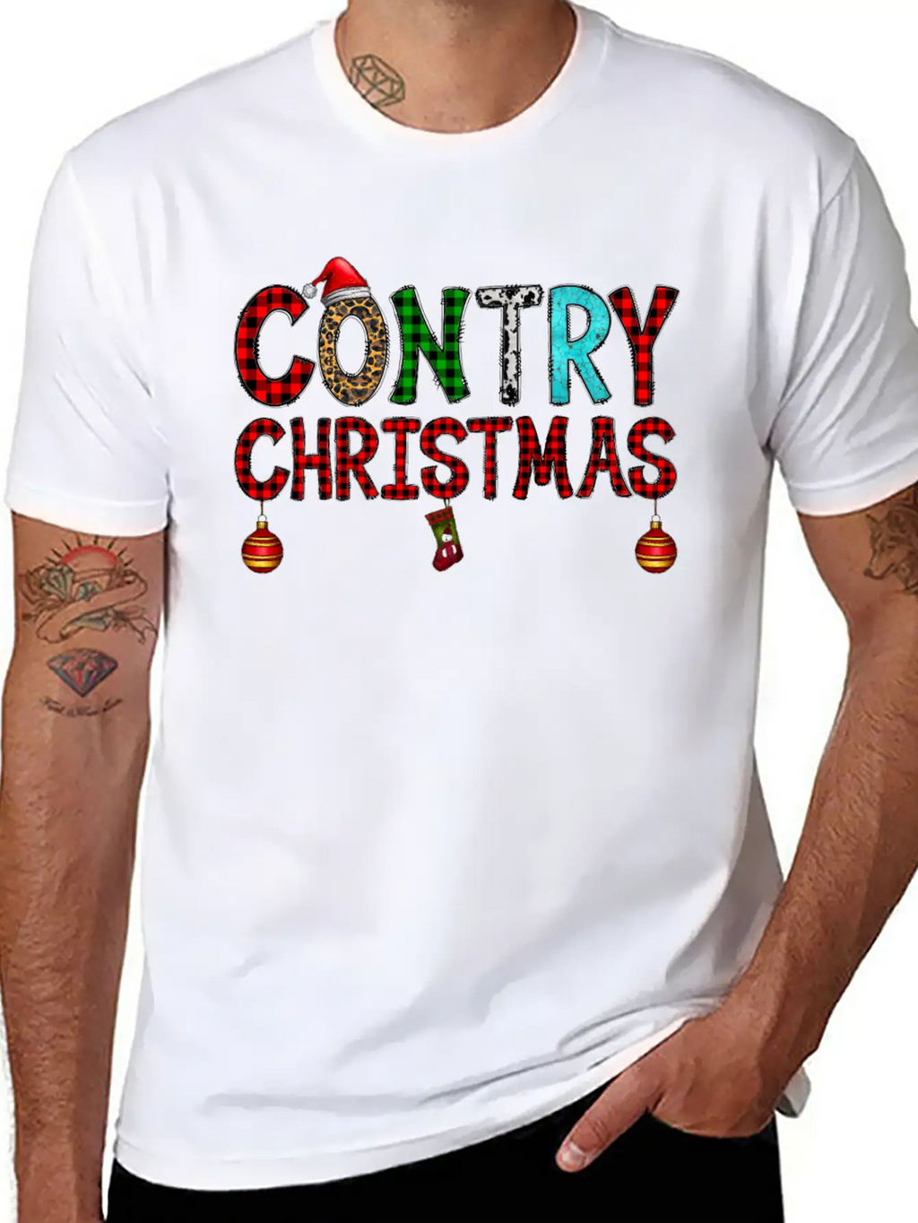Country Christmas Breathable Graphic T-Shirt – Perfect For Casual Days