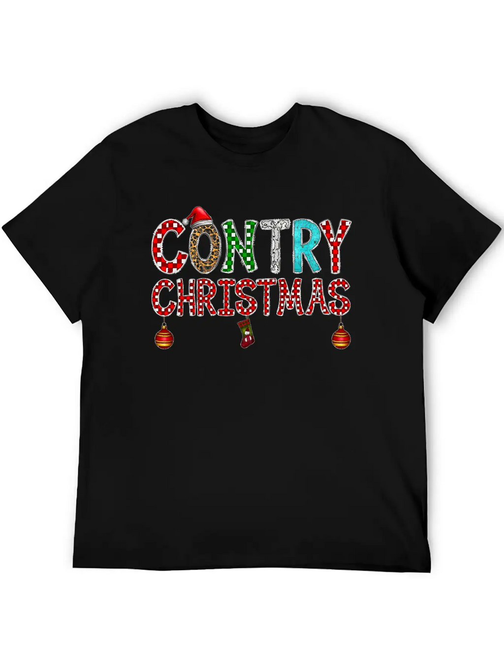 Country Christmas Breathable Graphic T-Shirt – Perfect For Casual Days