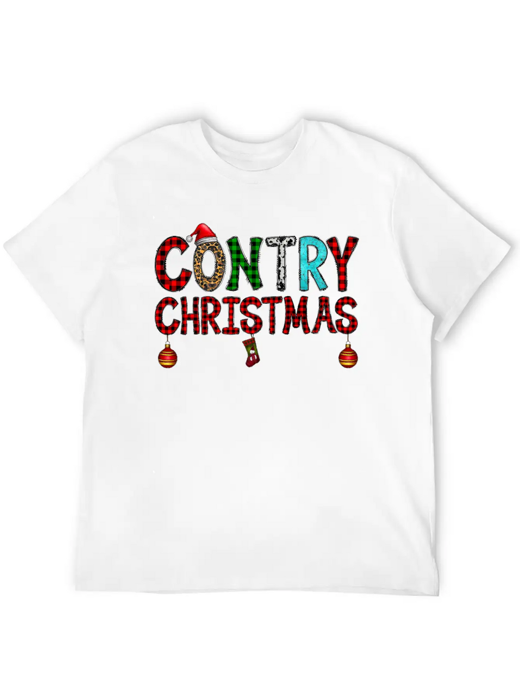 Country Christmas Breathable Graphic T-Shirt – Perfect For Casual Days