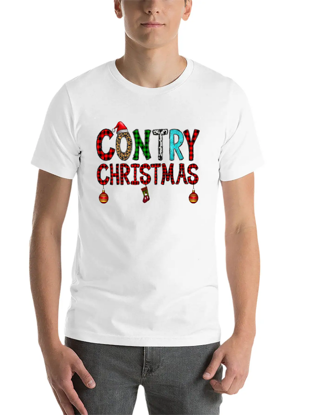 Country Christmas Breathable Graphic T-Shirt – Perfect For Casual Days
