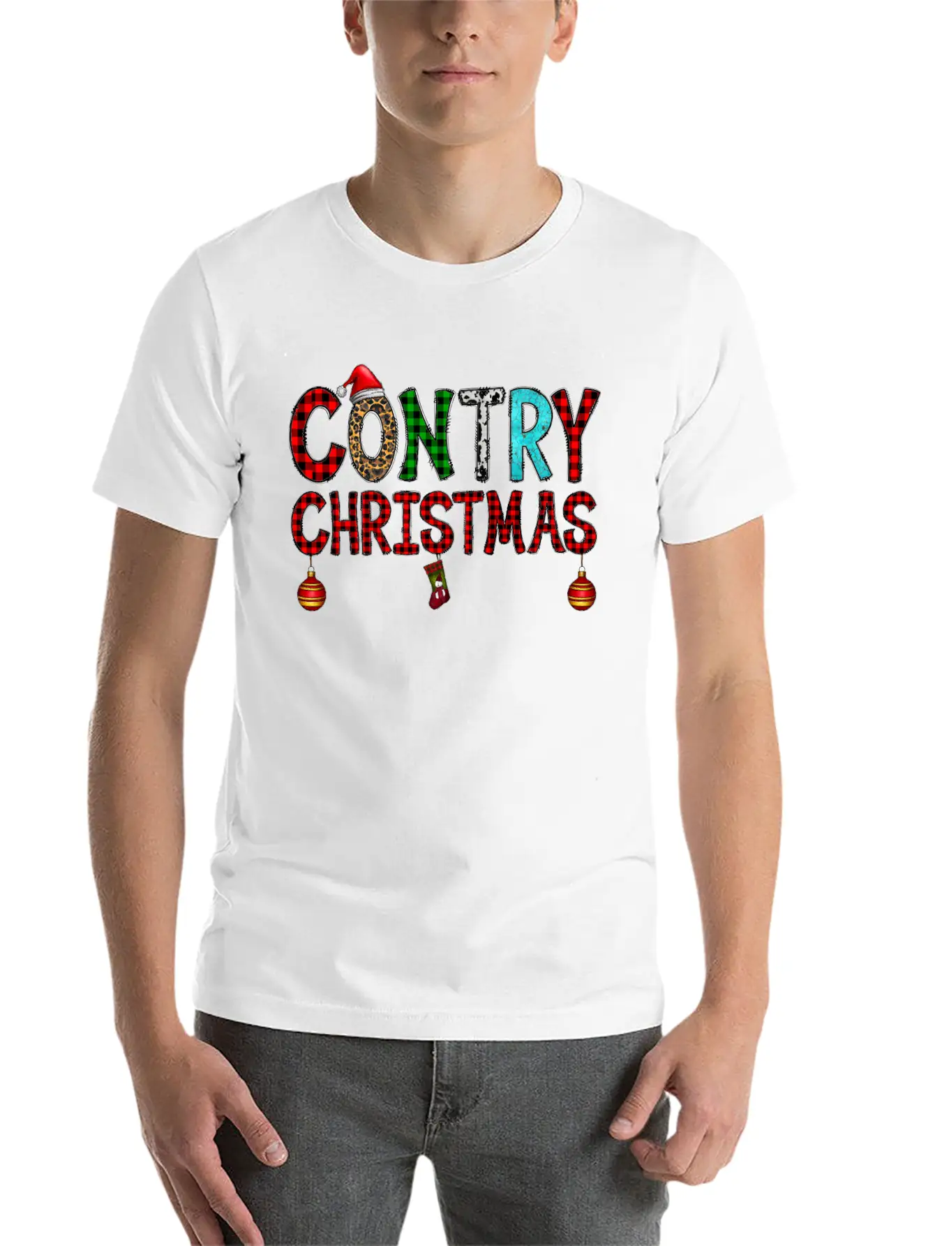 Country Christmas Breathable Graphic T-Shirt – Perfect For Casual Days