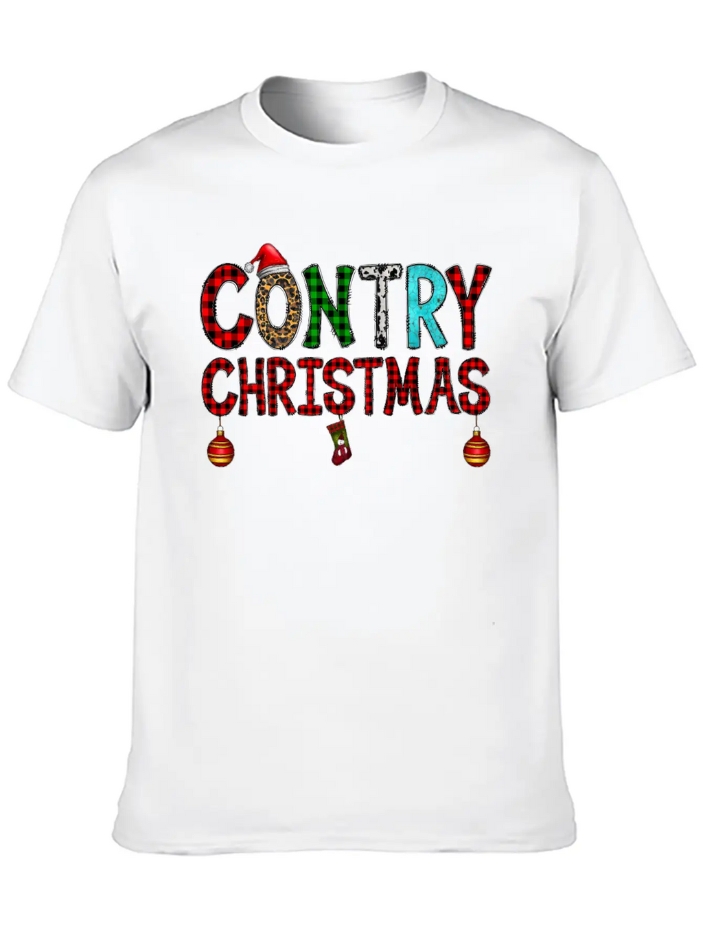 Country Christmas Breathable Graphic T-Shirt – Perfect For Casual Days