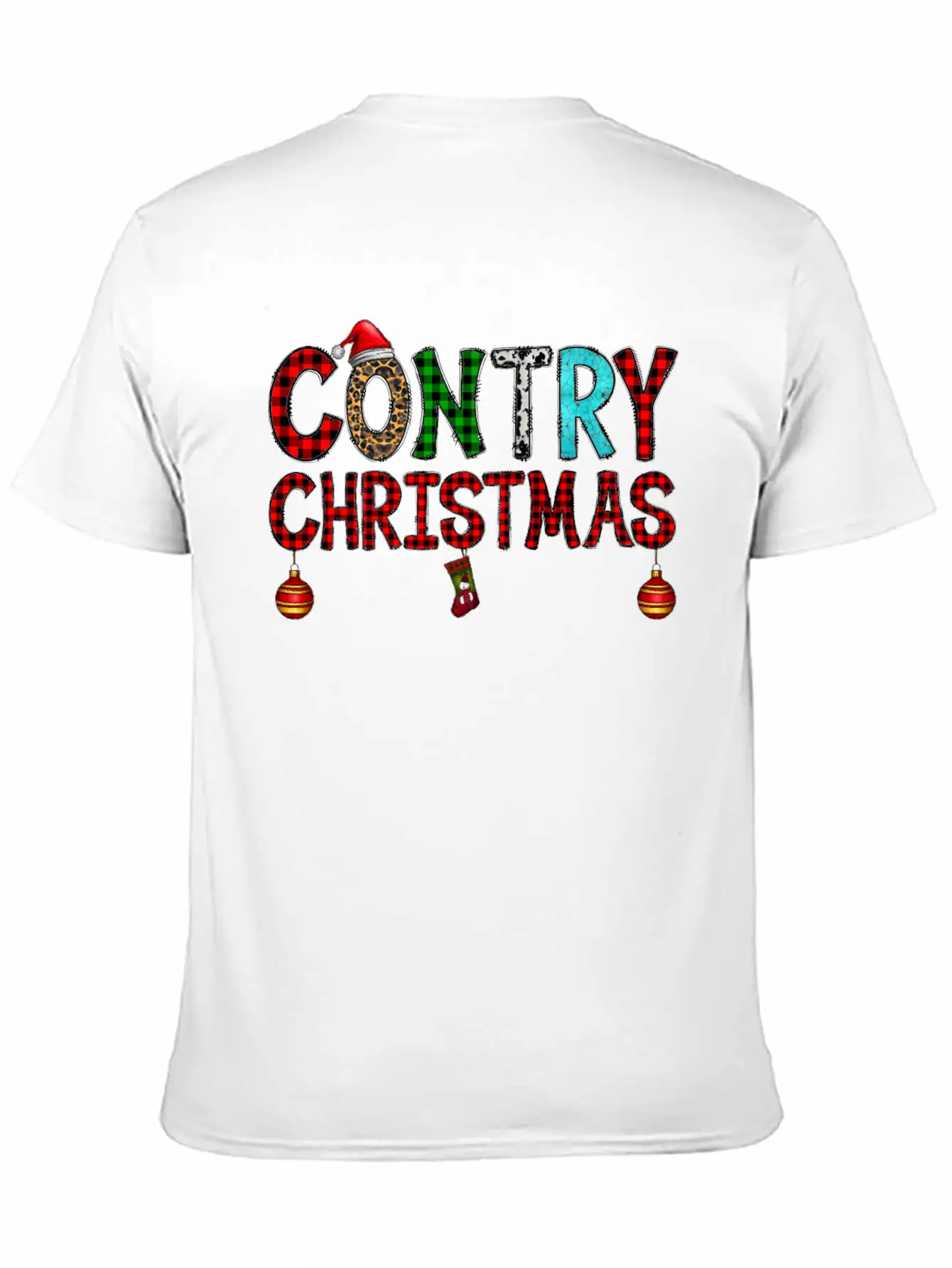 Country Christmas Breathable Graphic T-Shirt – Perfect For Casual Days