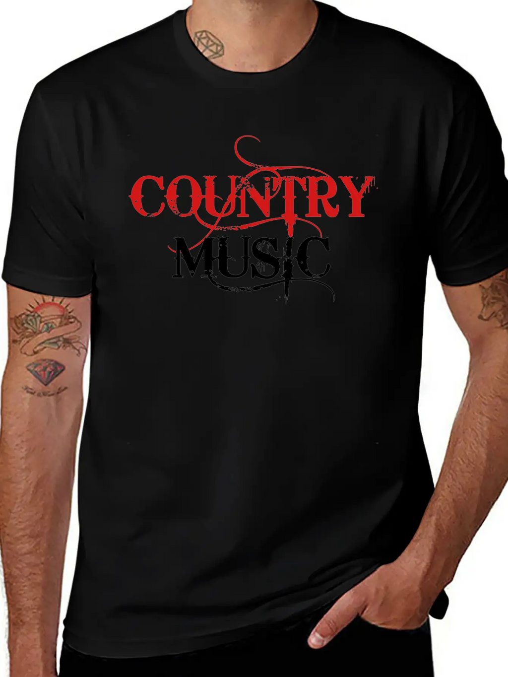 Country Music ! Basic Graphic T-Shirt – Daily Comfort In Soft Cotton
