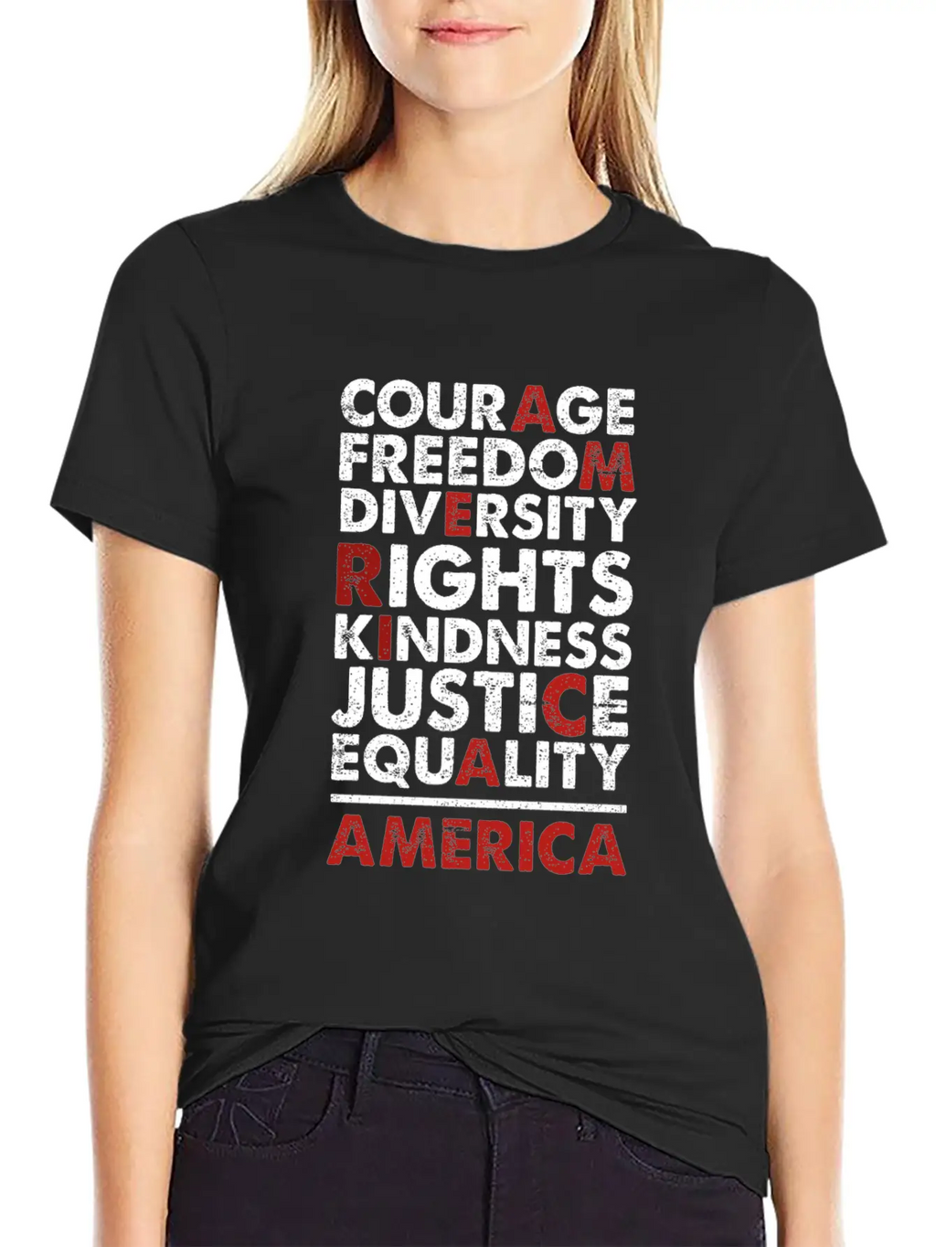 Courage Freedom Diversity Right Kindness Justice Breathable Soft Cotton T-Shirt – Timeless Casual Look