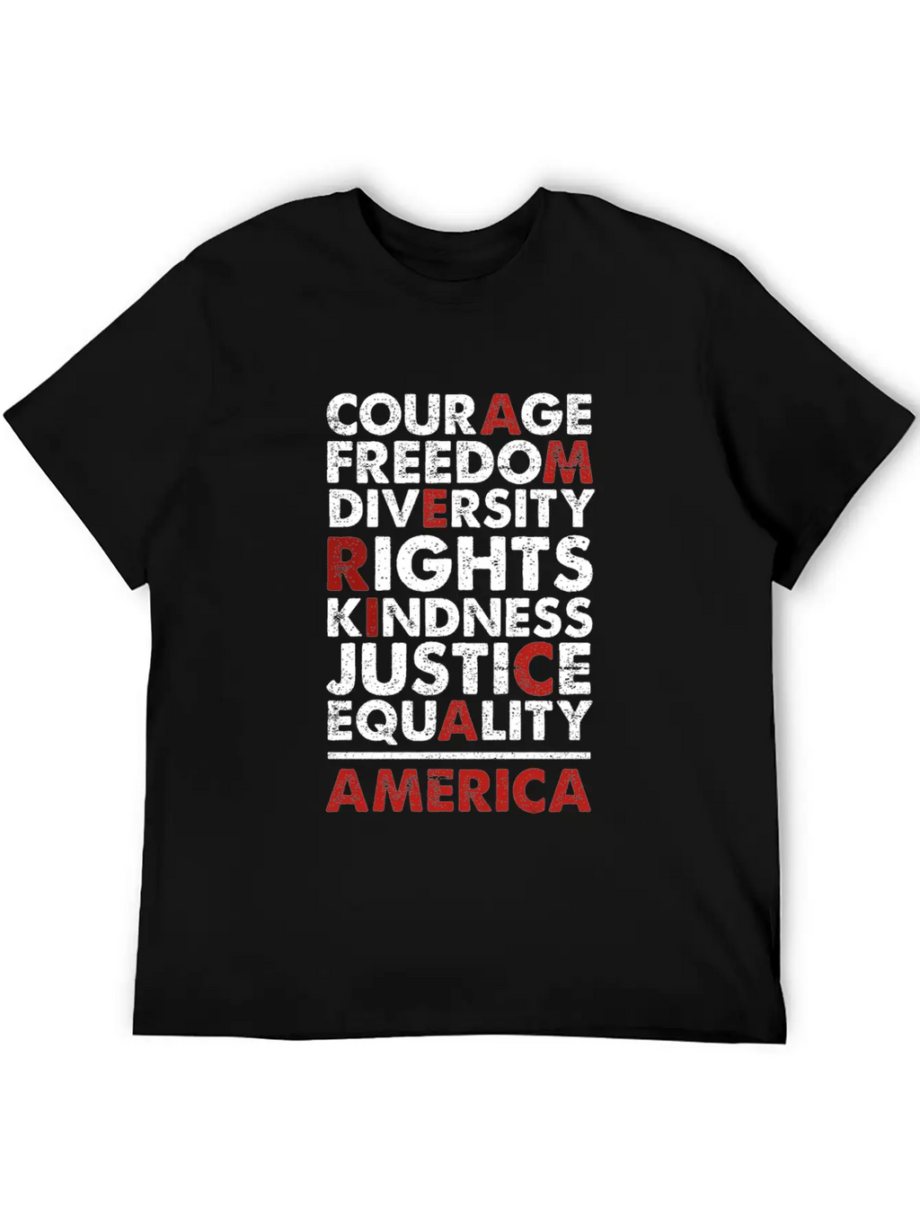 Courage Freedom Diversity Right Kindness Justice Breathable Soft Cotton T-Shirt – Timeless Casual Look