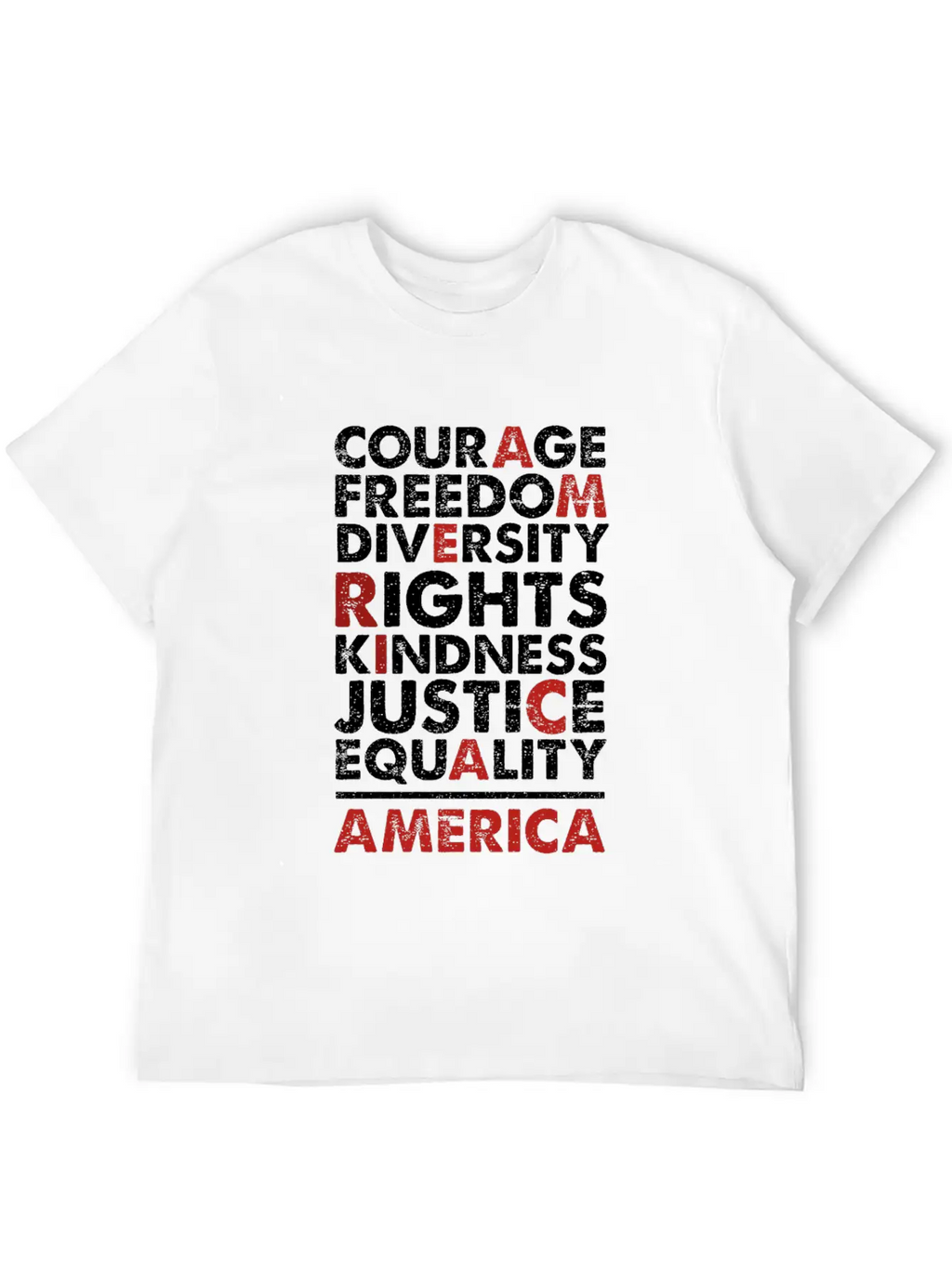 Courage Freedom Diversity Right Kindness Justice Breathable Soft Cotton T-Shirt – Timeless Casual Look