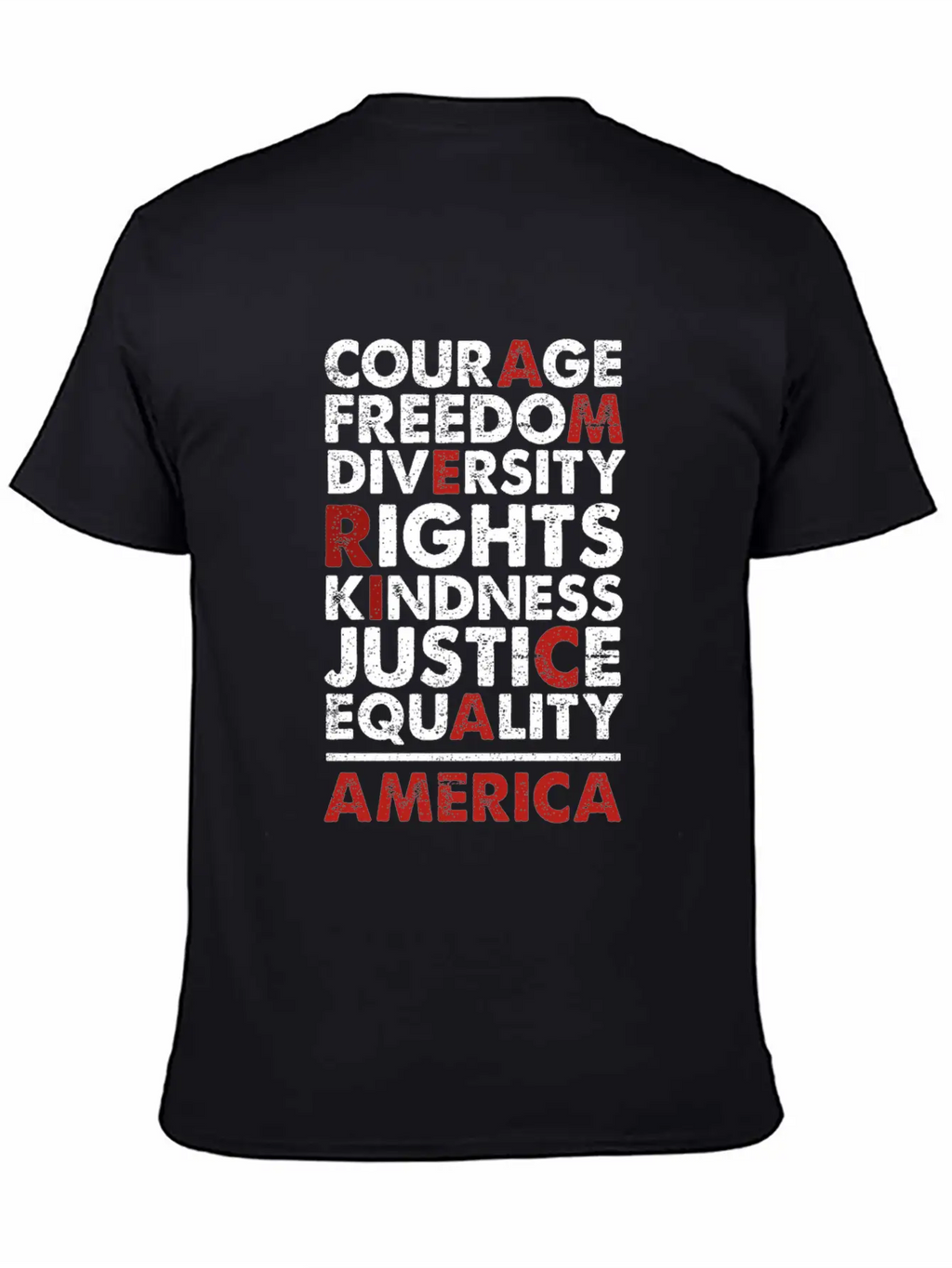 Courage Freedom Diversity Right Kindness Justice Breathable Soft Cotton T-Shirt – Timeless Casual Look