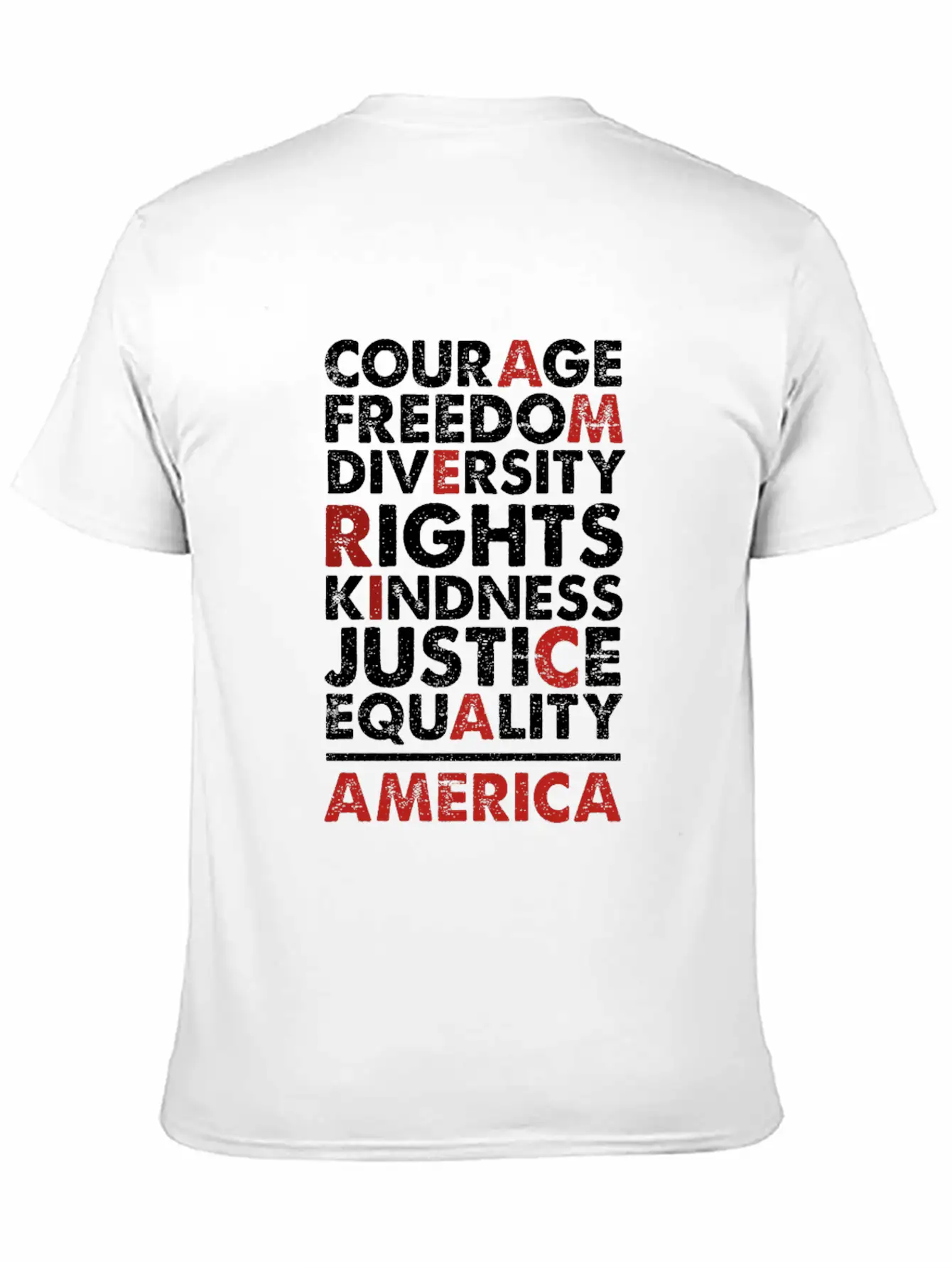 Courage Freedom Diversity Right Kindness Justice Breathable Soft Cotton T-Shirt – Timeless Casual Look