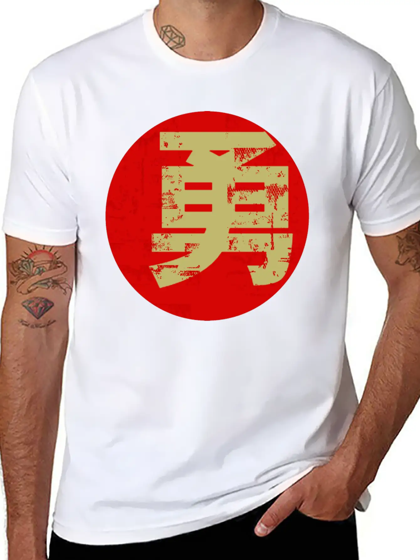 Courage Symbol Japanese Chinese Kanji Character Relaxed Everyday Tee – Lightweight And Durable Cotton