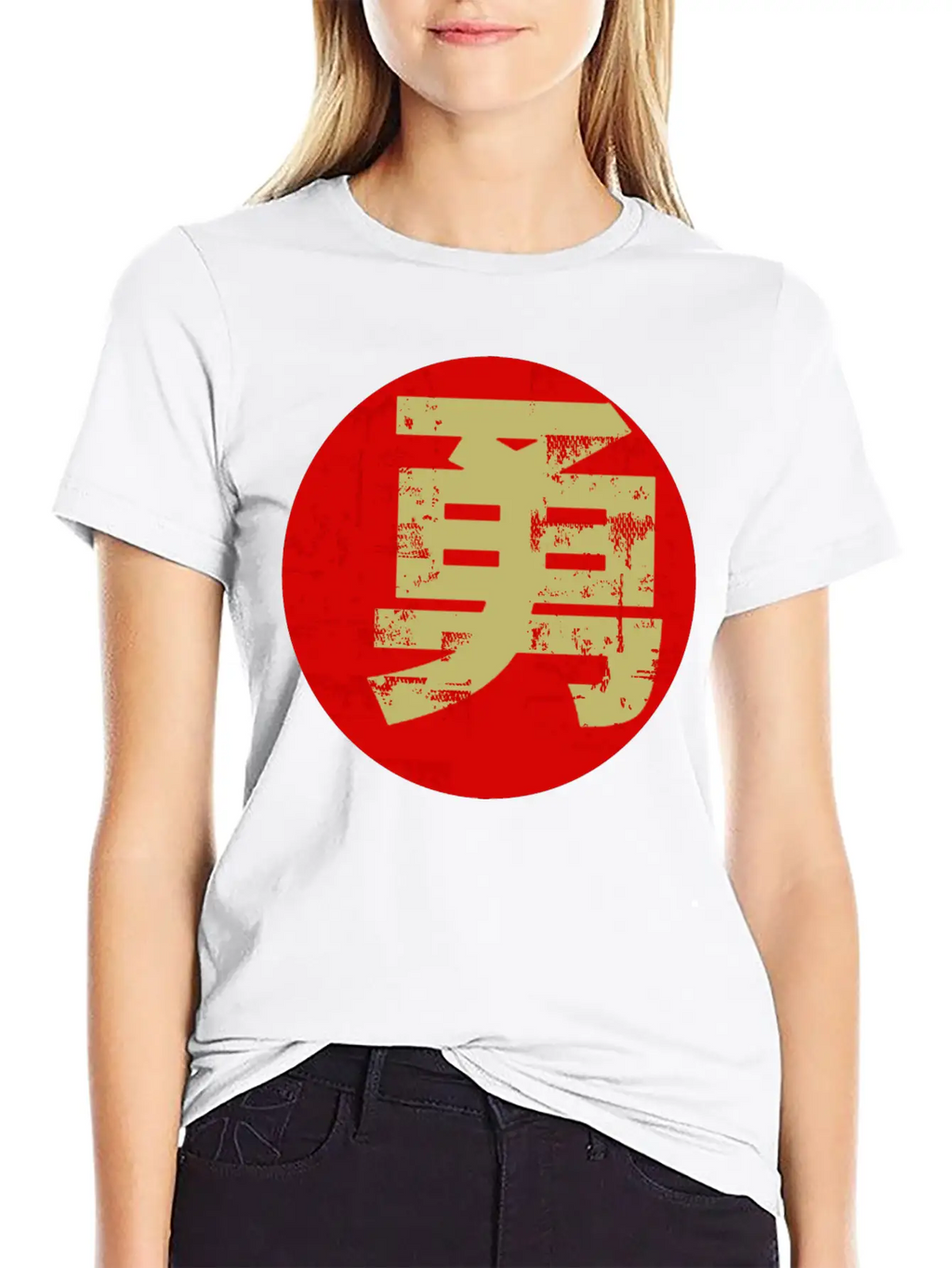 Courage Symbol Japanese Chinese Kanji Character Relaxed Everyday Tee – Lightweight And Durable Cotton