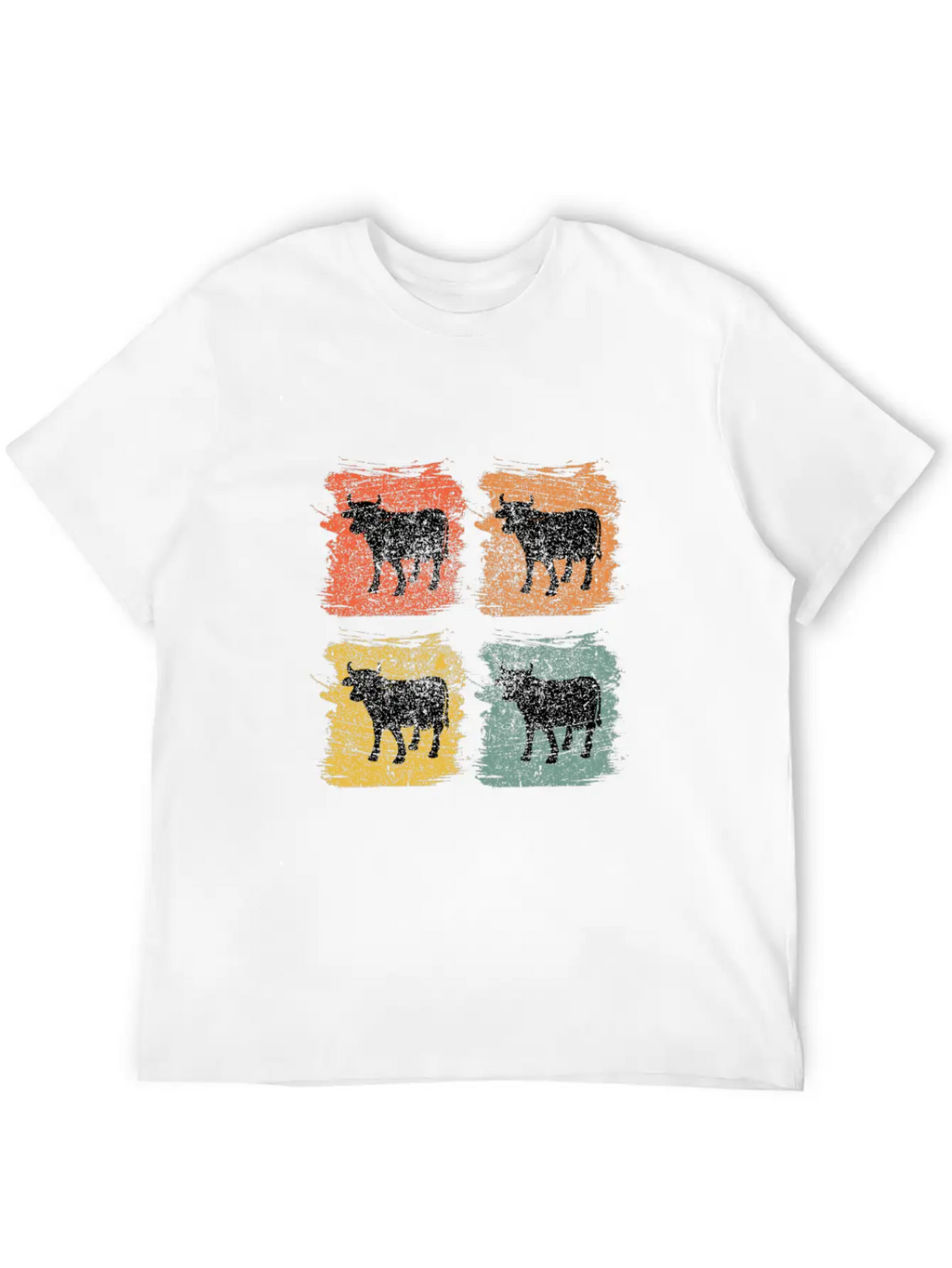 Cow Bull Retro Pop Art Relaxed Everyday Tee – Lightweight And Durable Cotton
