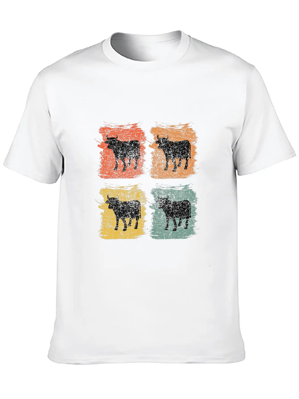 Cow Bull Retro Pop Art Relaxed Everyday Tee – Lightweight And Durable Cotton
