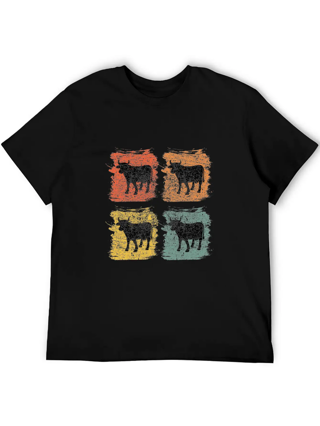 Cow Bull Retro Pop Art Relaxed Everyday Tee – Lightweight And Durable Cotton