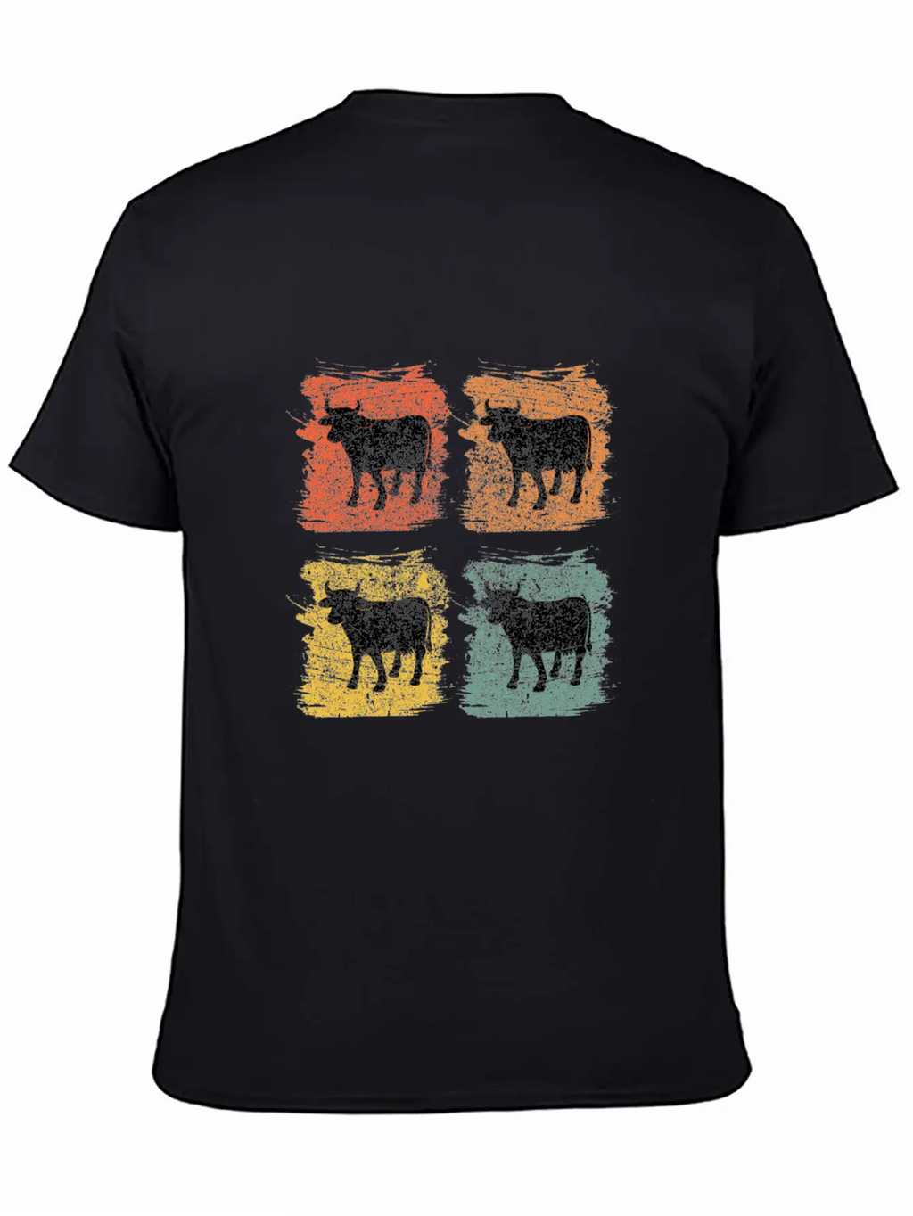 Cow Bull Retro Pop Art Relaxed Everyday Tee – Lightweight And Durable Cotton