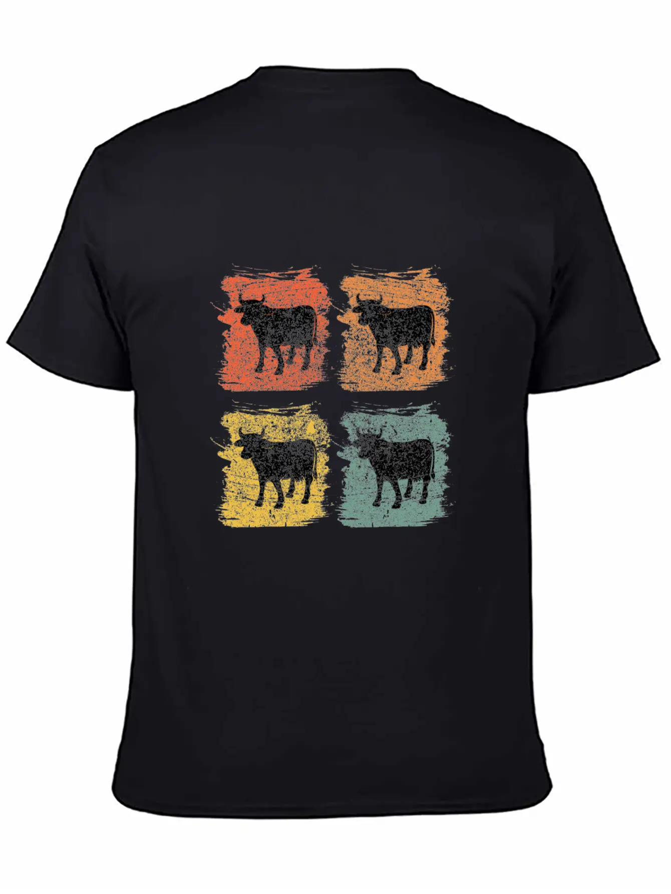 Cow Bull Retro Pop Art Relaxed Everyday Tee – Lightweight And Durable Cotton
